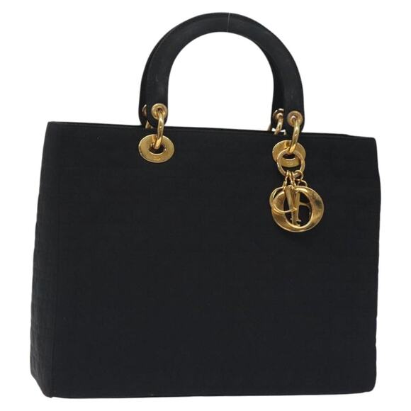 DIOR Canage Hand Bag Nylon Black Gold - Picture 1 of 12